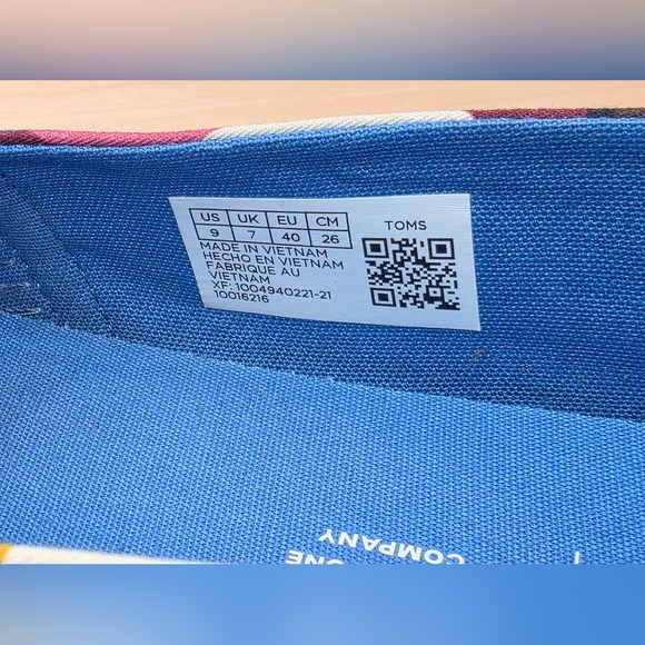 Toms Liberty Fabric Alpargata Liberty Fabric & Print Slip-On Size 9 LE - Picture 13 of 16